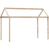 Krevet na kat s ljestvama i krovom 90x190 cm od borovine | shoptok.hr