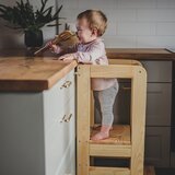 MeowBaby Učiteljski toranj od borovine u prirodnoj boji Montessori - | shoptok.hr