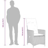  9-dijelni vrtni blagovaonski set s jastucima crni od poliratana Crna 190 x 80 x 75 cm | shoptok.hr