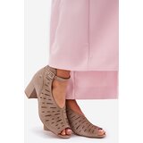 Maciejka Women's Suede Ankle Boots On Heel Dark Beige | ePonuda.com
