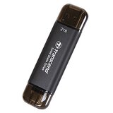 Transcend 1TB, Portable SSD, ESD310, USB 3.1 Gen 2, USB Type-A/USB Type-C, Write up to 950 MB/s, Read up to 1050 MB/s, Silver TS1TESD310S | ePonuda.com