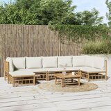 Maison Chic Seti vrtnega pohištva - Vrtna garnitura 8-delna s kremno belimi blazinami bambus, (21796356) | Shoptok.si