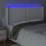  Posteljno vzglavje belo 183x16x118/128 cm umetno usnje, (20932508) | Shoptok.si
