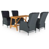  5-dijelni vrtni blagovaonski set tamnosivi | Eponuda.com
