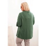 Kesi Włoski Women's Plus Size loose-fitting blouse with a water neckline dark green | shoptok.hr