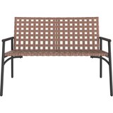  Vrtna Klupa Crna 113x79x75 cm Poli Ratan | shoptok.hr