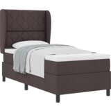 vidaXL Postelja na dnu s časom Temno rjava 90x190 cm Tkanina, (22052177) | Shoptok.si