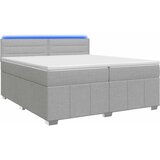  Boxspring krevet s madracem Svjetlosiva 200 x 200 cm Tkanina | shoptok.hr