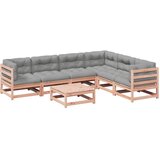  The Living Store Vrtna sedežna garnitura 7-delna z blazinami trden les douglas - Vrtna Sedežna Garnitura, (21451533) | Shoptok.si