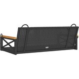  Klupa za ljuljanje crna 109 x 62 x 40 cm od poliratana | shoptok.hr