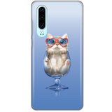 Telempire silikonska maska za telefon huawei P30 lite funny cat plava