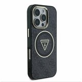 Guess IML 4G Glitter and Triangle Logo MagSafe Zadní Kryt pro iPhone 16 Pro Black Ovitek za telefon Vijolična | Shoptok.si