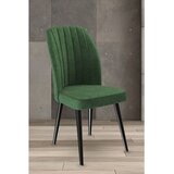 Hanah home set trpezarijskih stolica Platinum 6 kom, kaki zelena tkanina Jerry, crne metalne noge | Eponuda.com