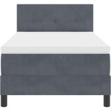 Box Spring Postelja z Vzmetnico Temno Siva 90x200 cm Žamet, (22052535) | Shoptok.si