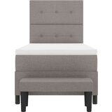 Box Postelja s pomičnim dnom z vzmetnico in klopjo taupe 90x200 cm tkanina, (22084077) | Shoptok.si