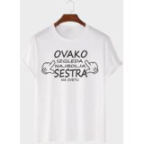 Mafimi Ženska majica Ovako izgleda najbolja sestra, Bela Cene