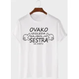 Ženska majica Ovako izgleda najbolja sestra, Bela
