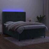  Box spring s madracem LED tamnozeleni 140x200 cm baršun | shoptok.hr