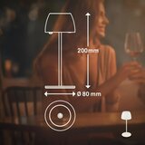 BRILONER MINI LED stona lampa, prigušiva, punjiva, dodirna, za spoljašnju upotrebu, LED/2,5W/5V IP44 1800 mAh bela | Eponuda.com