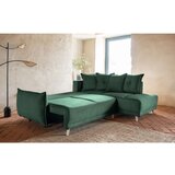 Miuform Zelena sklopiva kutna garnitura od samta (s desnim kutom) Lazy Lukka – | shoptok.hr