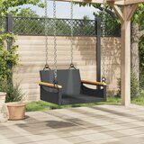  Klupa za ljuljanje crna 63 x 62 x 40 cm od poliratana | Eponuda.com