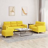  3-dijelni set sofa s jastucima svjetložuti od tkanine | shoptok.hr