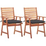Maison Chic Vrtni jedilni stoli - Stol za vrt 2 kosa z blazinami trden akacijev les JS326, (21877542) | Shoptok.si