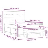  Postelja z box springom in vzmetnico & klop temno siva 140x190 cm tkanina, (22081079) | Shoptok.si