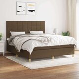  Box spring postelja z vzmetnico temno rjava 180x200 cm blago, (20896050) Cene