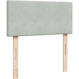 vidaXL Box spring postelja z vzmetnico svetlo siva 90x200 cm žamet | Shoptok.si