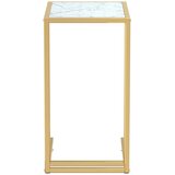  Bočni stolić za računalo bijeli mramor 50 x 35 x 65 cm stakleni | shoptok.hr
