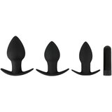 Black Velvets Black Velvet - Komplet analnih vibratorjev z možnostjo polnjenja - 3 deli (črni) | Shoptok.si