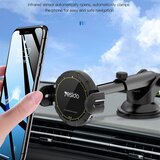 Yesido auto držač s bežičnim punjenjem (C77) - produljiva ruka za instrument ploču- vjetrobransko staklo- ventilacijski otvor- 15 W - crno | shoptok.hr