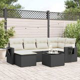 vidaXL 7-dijelni set vrtnih sofa od poliratana s jastucima crni | shoptok.hr