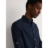 Reserved - Regular fit košulja s mješavinom lana - mornarsko plava | shoptok.hr