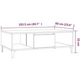  Stolić za kavu boja smeđeg hrasta 103 5 x 60 x 35 cm od iverice | shoptok.hr