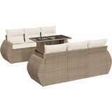 Maison Chic Seti vrtnega pohištva - Vrtna garnitura - Vrtni pohištvo set 7-delna z blazinami bež poli ratan, (21804256) | Shoptok.si