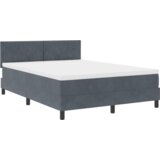 vidaXL Krevet s čvrstom podlogom i madracem & LED Tamno siva 140x190 cm Baršun | shoptok.hr