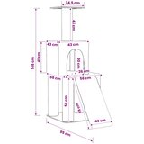  Mačje drvo s sisalnim postoljima za grebanje Tamnosiva 146 cm | shoptok.hr
