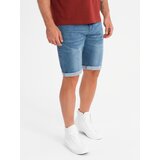 Ombre Men's denim shorts with rolled up leg - blue | shoptok.hr