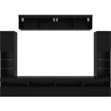 vidaXL 8 komada TV zidne jedinice s LED Crni hrast konstruirano drvo | shoptok.hr