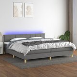 vidaXL Krevet box spring s madracem LED tamnosivi 200x200 cm tkanina Cijene