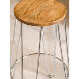 Premier Housewares Barsko stol iz masivnega bresta v srebrni barvi/v naravni barvi (višina sedeža 75 cm) District – | Shoptok.si