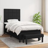 vidaXL Box spring postelja z vzmetnico črna 80x200 cm blago Cene