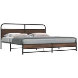  Metalni okvir kreveta bez madraca smeđa boja hrasta 180x200 cm | shoptok.hr