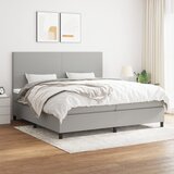  s oprugama i madracem svjetlosivi 200 x 200cm od tkanine | shoptok.hr