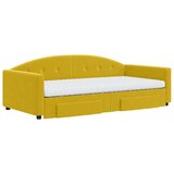  Dnevni krevet na razvlačenje s ladicama žuti 100x200 cm baršun | shoptok.hr