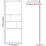  Zid za walk-in tuš Crna 80 x 195 x 0.5 cm Staklo i aluminij | shoptok.hr
