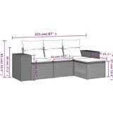 vidaXL 4-dijelni set vrtnih sofa od poliratana s jastucima smeđi | shoptok.hr