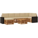 vidaXL Zunanja garnitura za sedenje z blazino 8 pcs Naravna in bež, (5000279547) | Shoptok.si